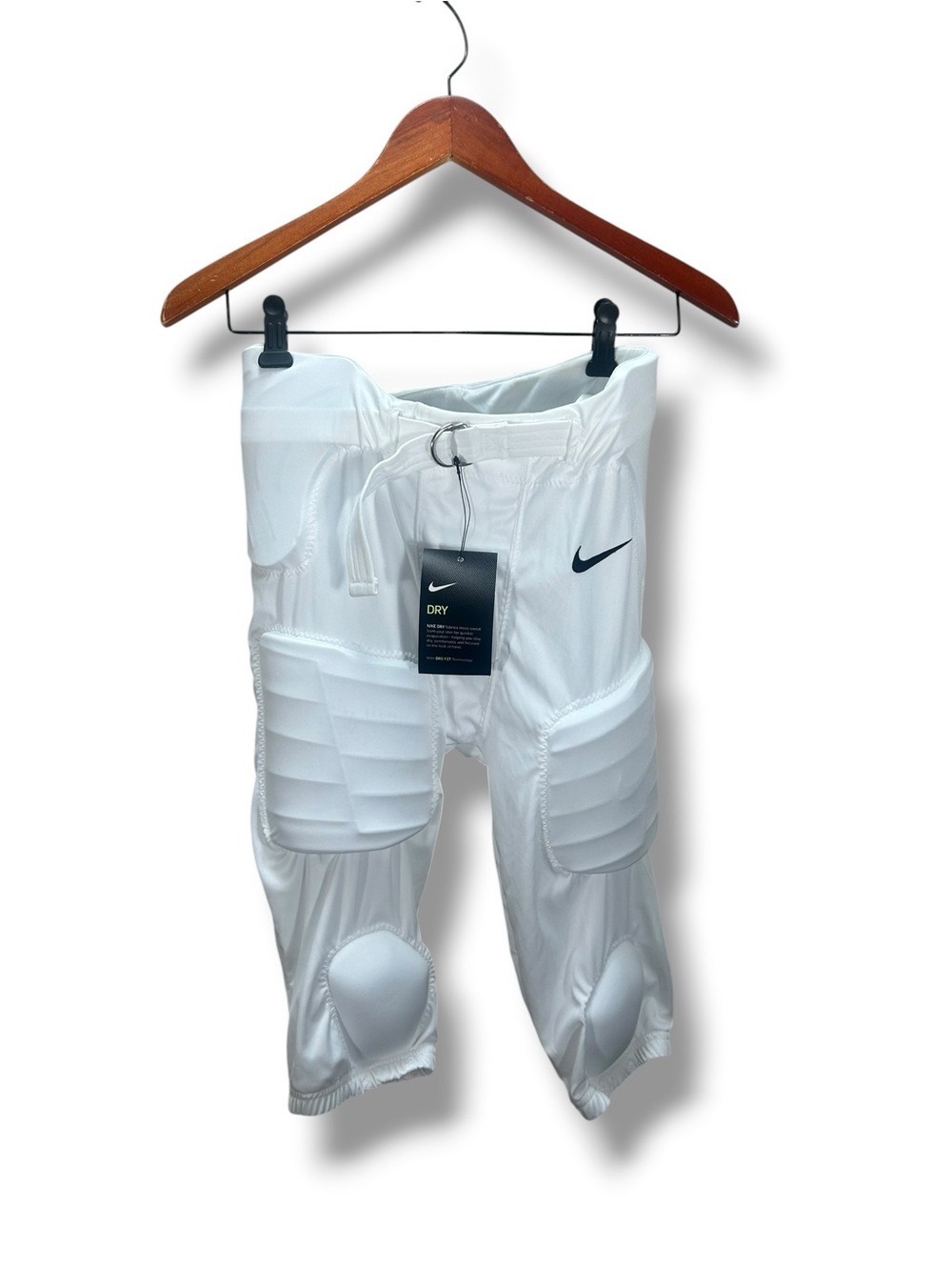 NWT Youth Nike Recruit White Padded Football Pants - Dri-FIT Size Large
